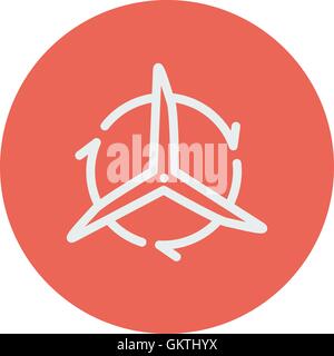 Windmill with arrow thin line icon Stock Vector