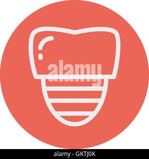 Tooth implant thin line icon Stock Vector