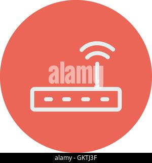 Wifi router modem thin line icon Stock Vector
