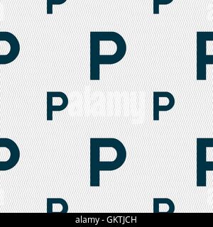 parking icon sign. Seamless pattern with geometric texture. Vector Stock Vector