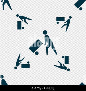 Loader icon sign. Seamless pattern with geometric texture. Vector Stock Vector