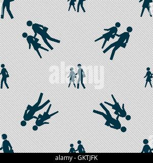 crosswalk icon sign. Seamless pattern with geometric texture. Vector Stock Vector
