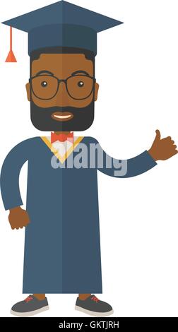 Graduation young man dream. Stock Vector