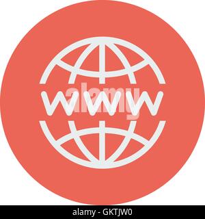 Globe with website design thin line icon Stock Vector