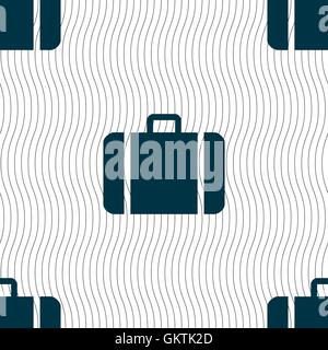 suitcase icon sign. Seamless pattern with geometric texture. Vector Stock Vector