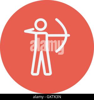 Archery sport thin line icon Stock Vector