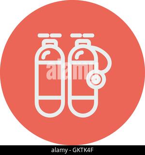 Oxygen tank thin line icon Stock Vector