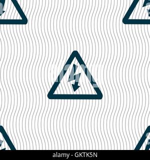 voltage icon sign. Seamless pattern with geometric texture. Vector Stock Vector