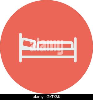 Bed thin line icon Stock Vector