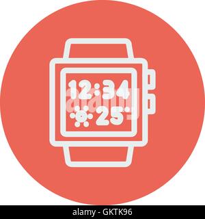 Trendy smartwatch thin line icon Stock Vector