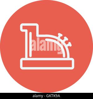 Antique cash register thin line icon Stock Vector