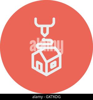 Futuristic 3D printer thin line icon Stock Vector
