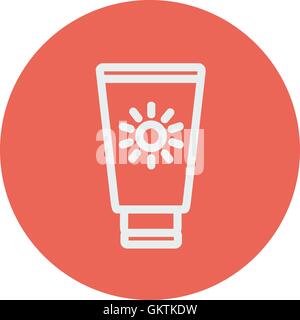 Summer beach glass thin line icon Stock Vector