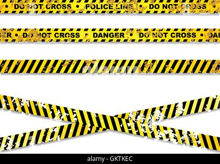 Police line and danger tapes Stock Vector