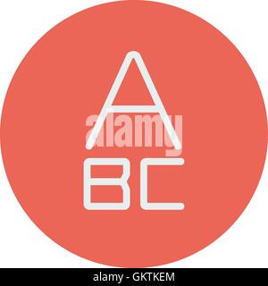 Alphabet with bold font thin line icon Stock Vector