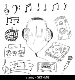 Musical stuff. Vector illustration Stock Vector