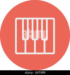 Piano keys thin line icon Stock Vector