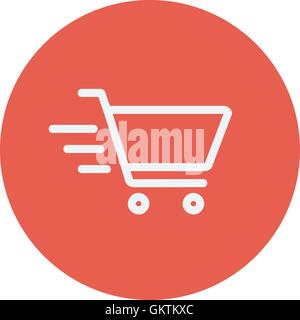 Fast delivery shopping cart thin line icon Stock Vector