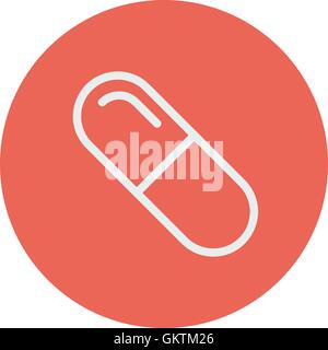 Capsule pill thin line icon Stock Vector