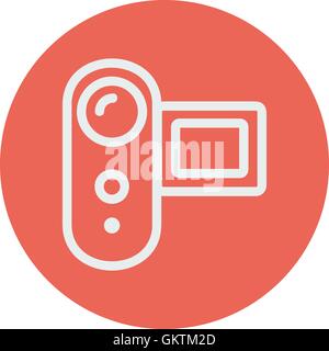 Digital video cam thin line icon Stock Vector
