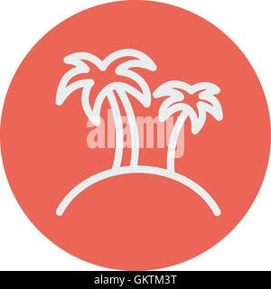 Two palm trees thin line icon Stock Vector