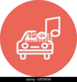 Car with music thin line icon Stock Vector