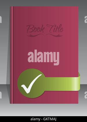 Simplistic book cover design with check mark Stock Vector