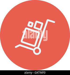 Trolley with boxes thin line icon Stock Vector