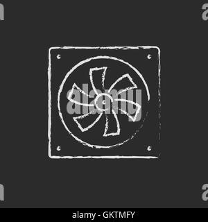 Computer cooler drawn in chalk Stock Vector