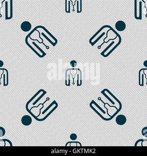 doctor icon sign. Seamless pattern with geometric texture. Vector Stock Vector