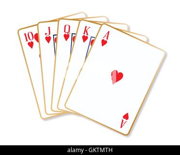 Ace Hearts Flush Stock Vector