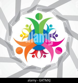 Teamwork Concept with colorful team members stock vector Stock Vector