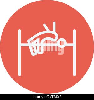 High jump thin line icon Stock Vector