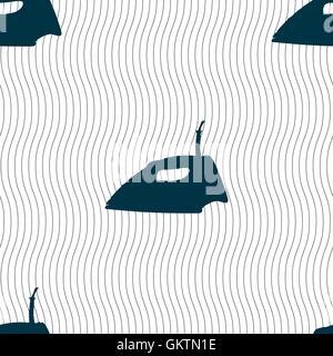 Iron icon sign. Seamless pattern with geometric texture. Vector Stock Vector