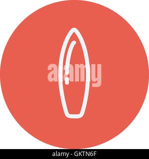 Surfboard thin line icon Stock Vector