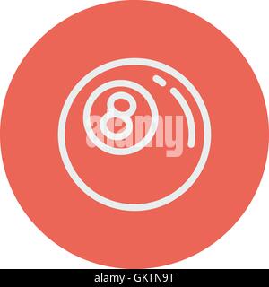 Billiard ball thin line icon Stock Vector