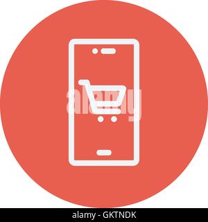 Location of shopping cart thin line icon Stock Vector