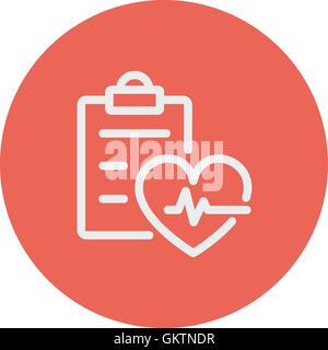 Heartbeat record thin line icon Stock Vector