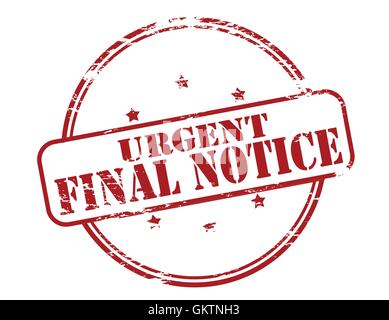 Urgent final notice Stock Vector