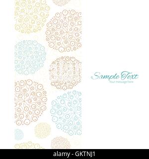 Vector blue brown abstract seaweed texture vertical frame seamle Stock Vector