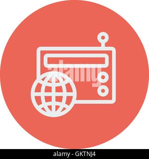 Vintage world radio thin line icon Stock Vector