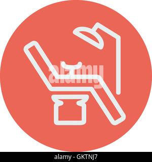 Dental chair thin line icon Stock Vector