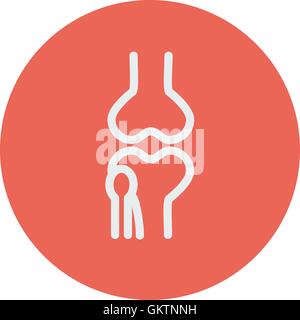 Knee joint thin line icon Stock Vector