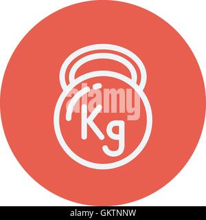 Kettlebell thin line icon Stock Vector