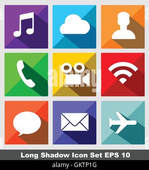 Communication long shadow icon Stock Vector