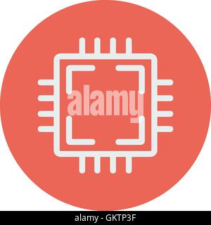 Circuit board thin line icon Stock Vector