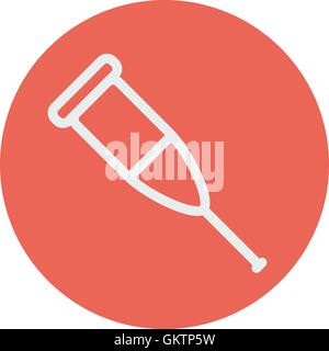 Crutch thin line icon Stock Vector