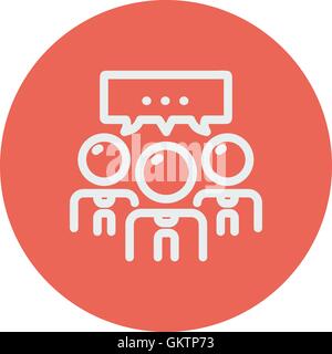 People with chat bubble thin line icon Stock Vector