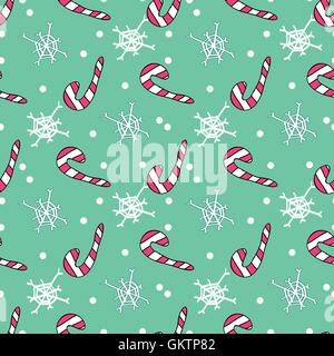 Christmas candy seamless pattern on a backfround. Stock Vector