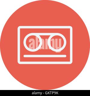 Cassette tape thin line icon Stock Vector